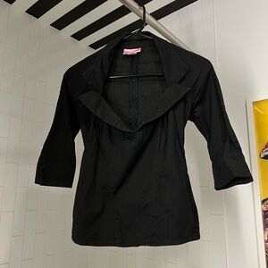 Pinup Girl Clothing - Pinup Couture Doris Top (Black)